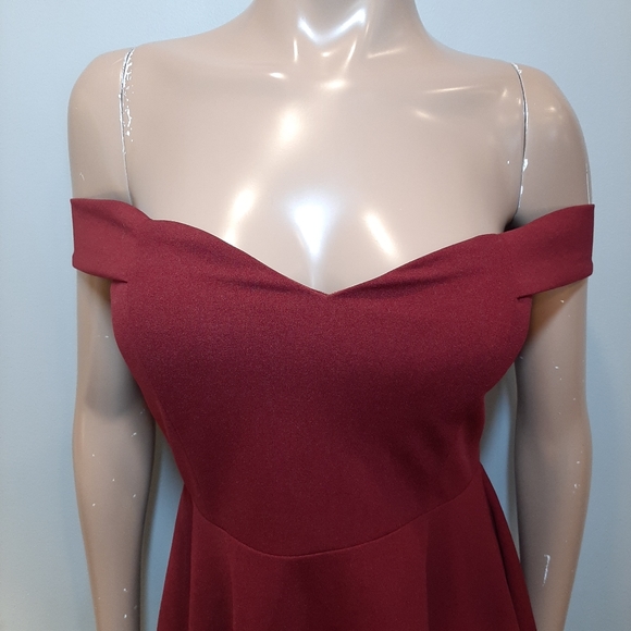 WINDSOR Off Shoulder High Low Formal Dress Sweetheart Fit & Flare - Picture 3 of 14
